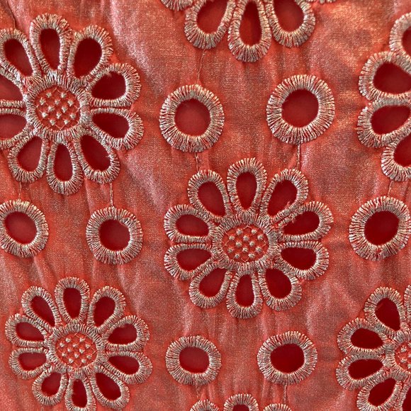 Maeve (by Anthropologie) Coral Flower Eyelet Dress - Picture 6 of 6